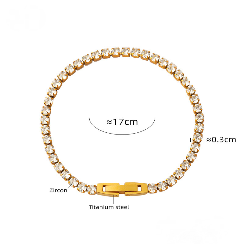 Elegant Cubic Zirconia Stainless Steel Bracelet