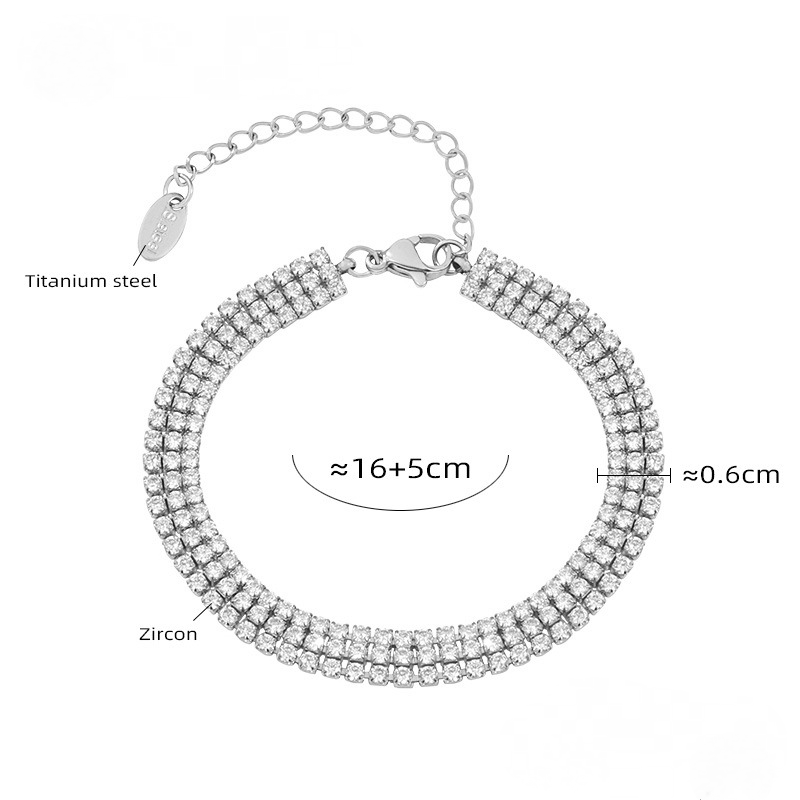 Elegant Cubic Zirconia Stainless Steel Bracelet