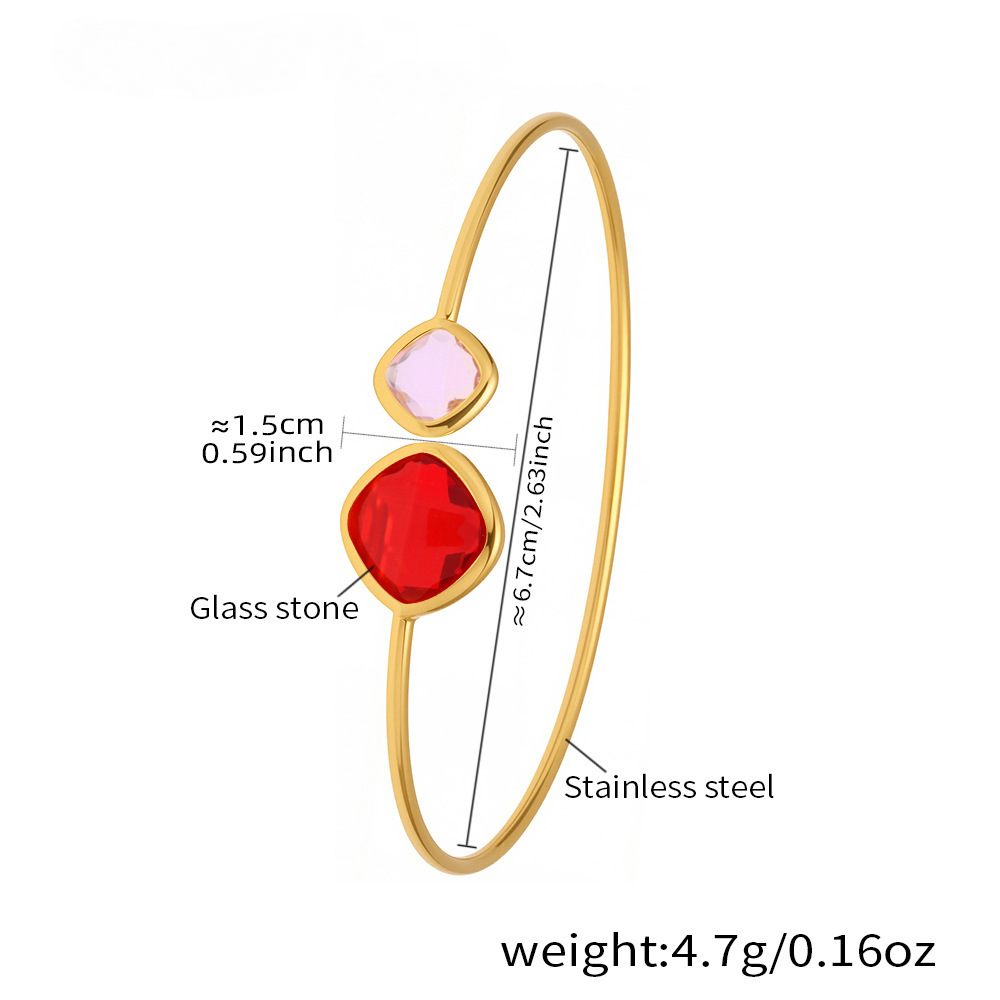 Super Flash Cut Czech Glass Stone Cuff Bracelet