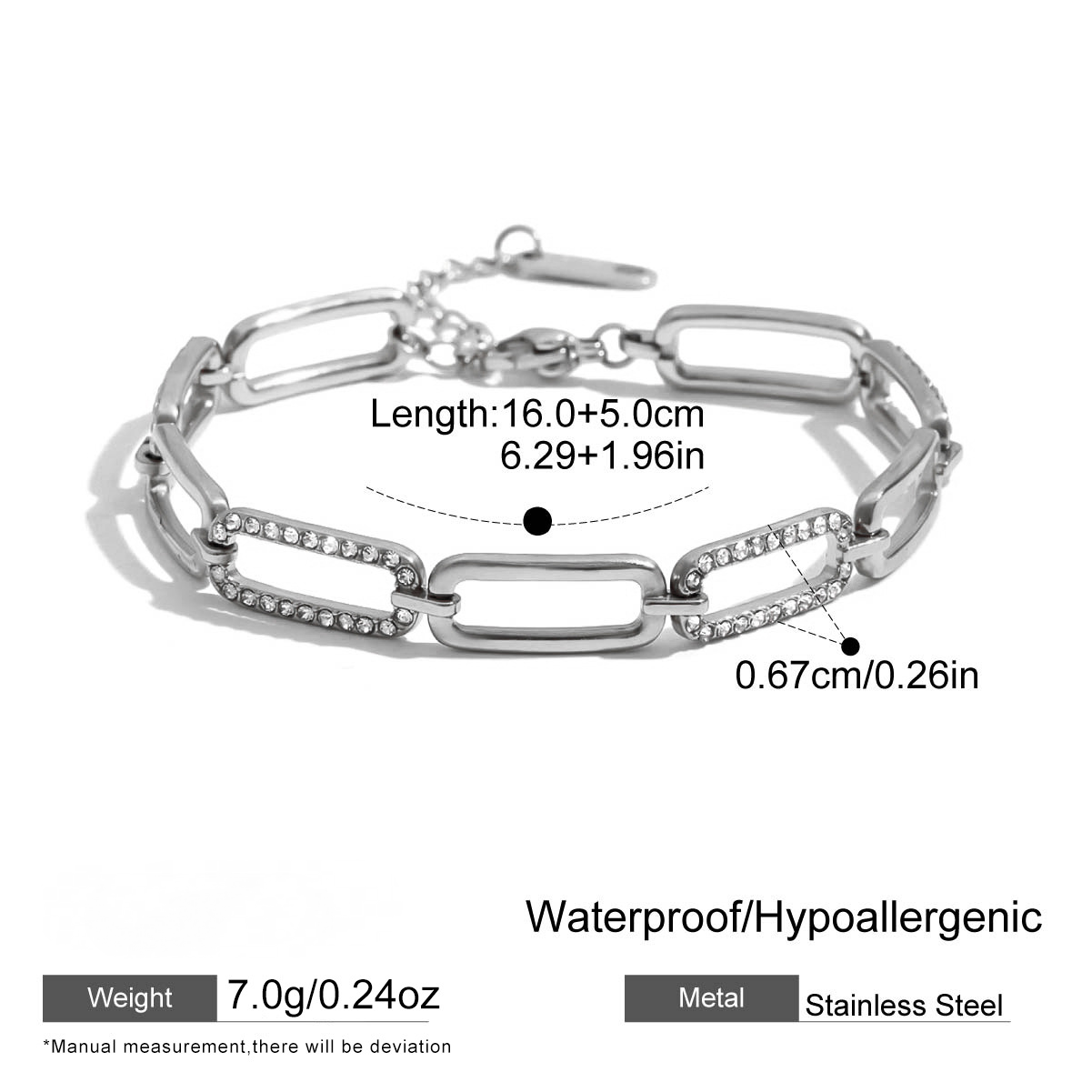 Stainless Steel Cuban Chain Bracelet