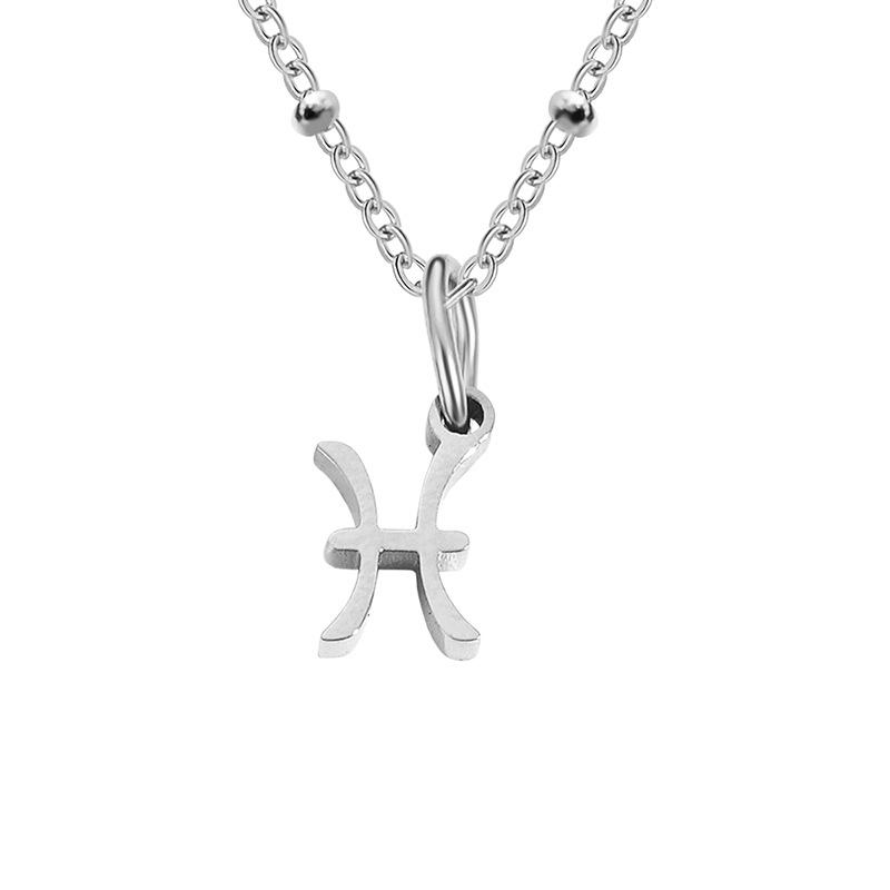 Stainless Steel Ball Chain Zodiac Necklace