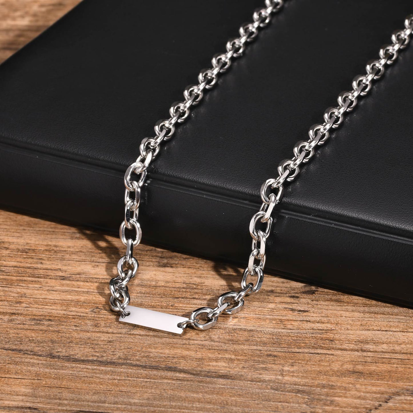 Stainless Steel Cable Chain Men's Necklace
