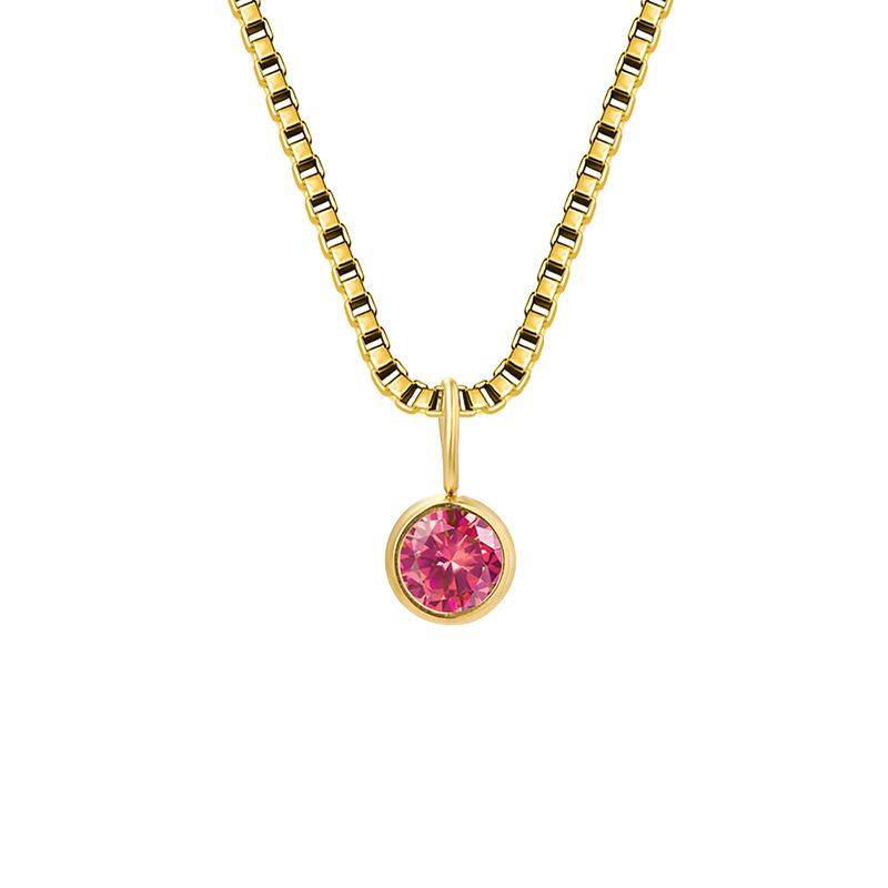 Trends Box Chain Birthstone Necklace