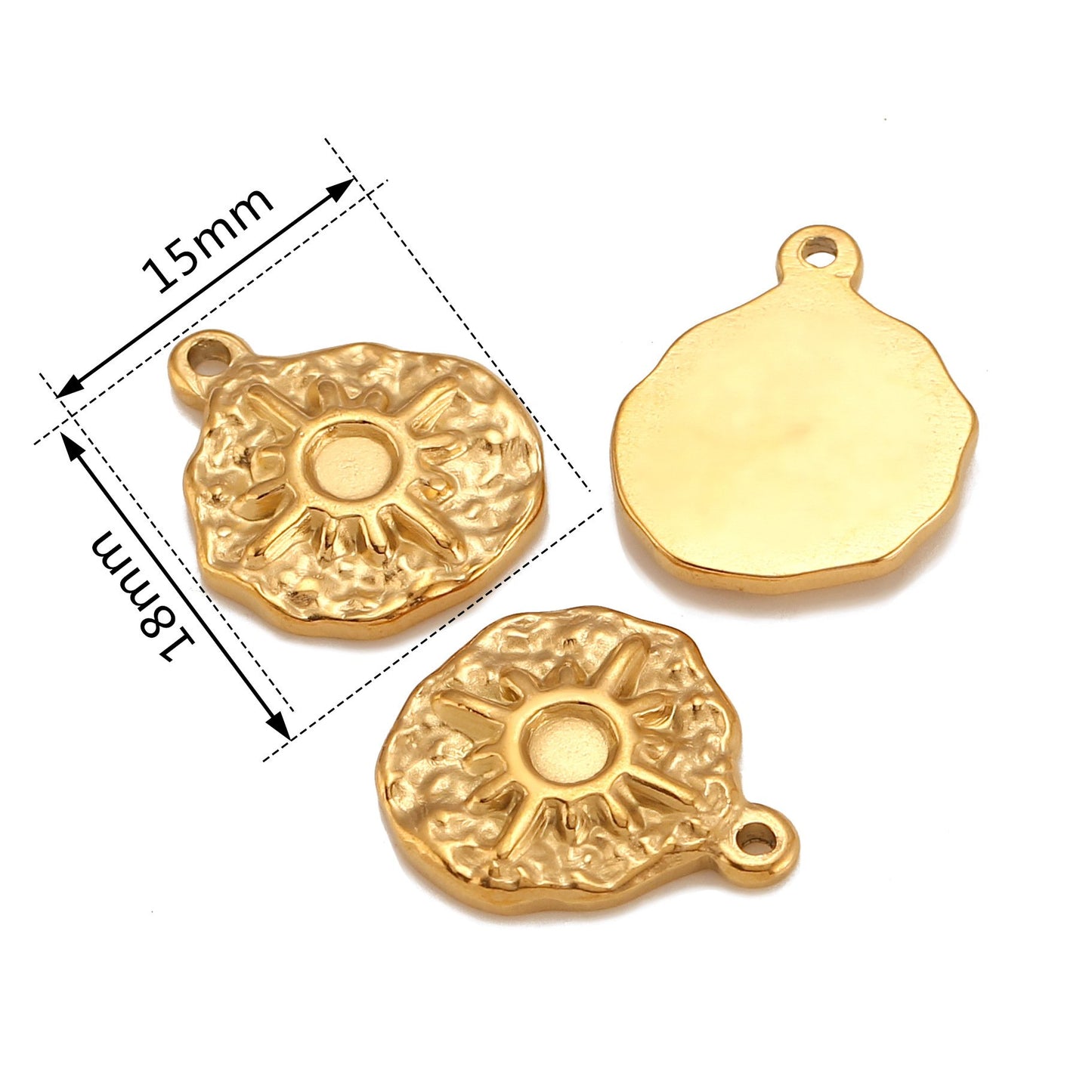 Stainless Steel Sun Irregular Round Pendant
