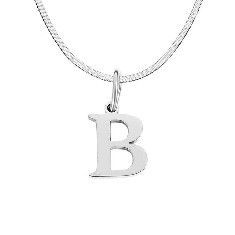 Stainless Steel Snake Chain Letter Choker