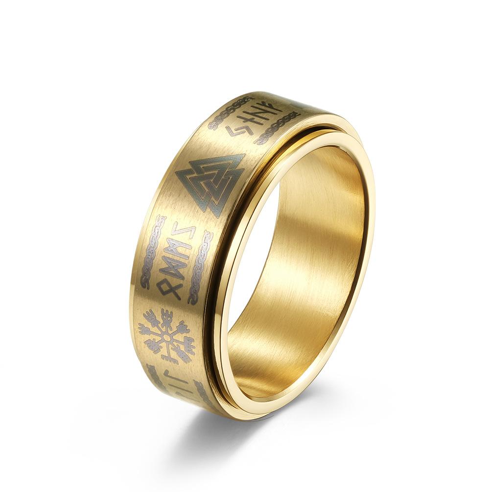 Viking Stainless Steel Men's Spinner Ring