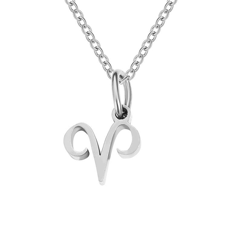 Stainless Steel Zodiac Cable Chain Classic Necklace