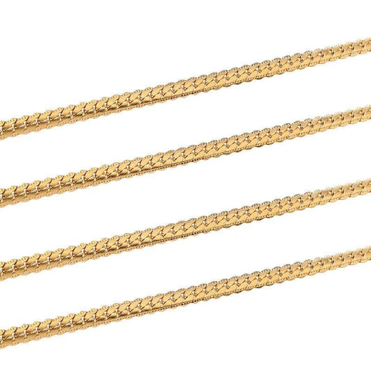 4mm Stainless Steel Crimped Curb Chain - By the Meter