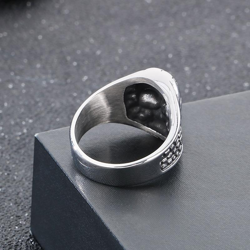 Punk Skull Texture Stainless Steel Ring