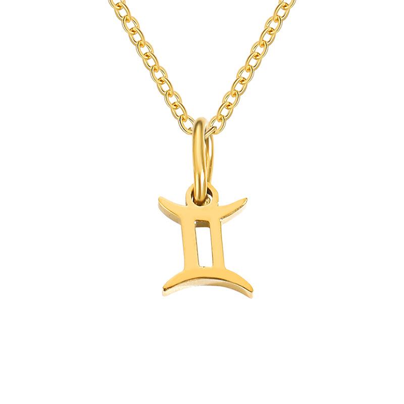Stainless Steel Zodiac Cable Chain Classic Necklace