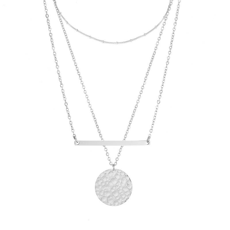 Stainless Steel Layered Blank Necklace