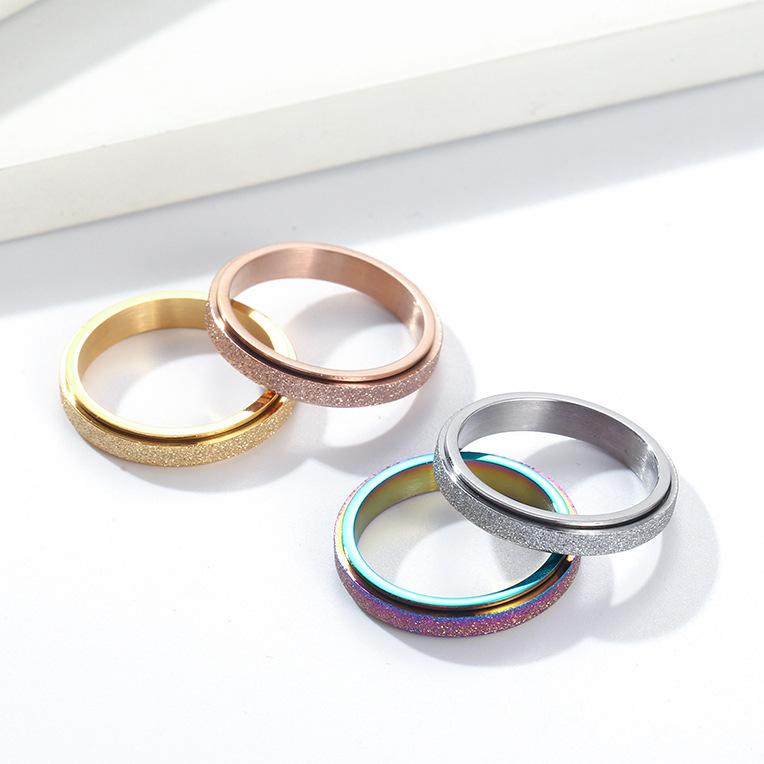 4mm Brushed Stainless Steel Spinner Ring