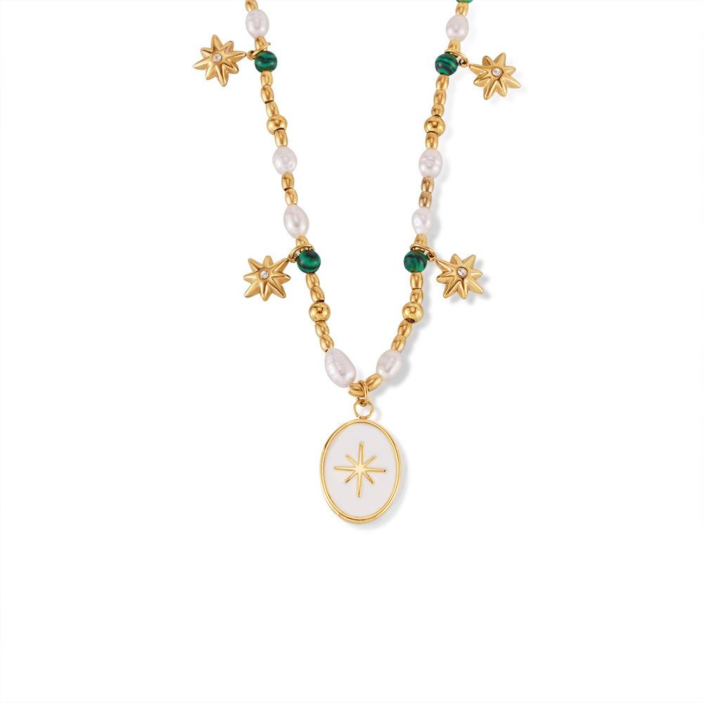 Eight-pointed Star Charm Separated Freshwater Pearl