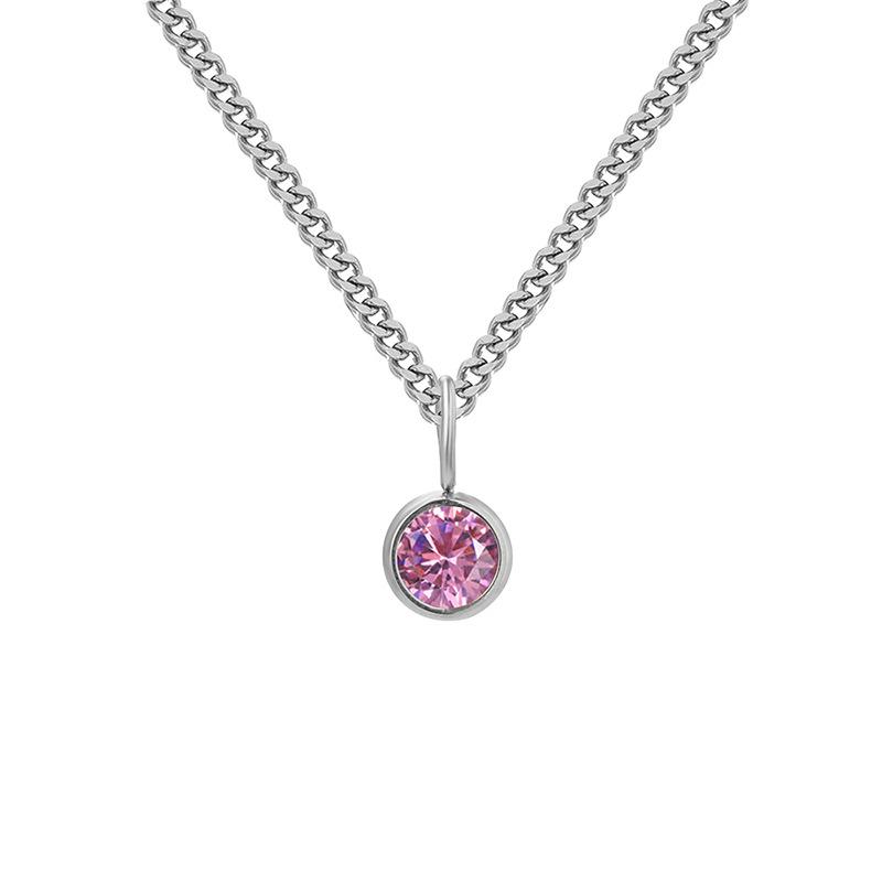 Curb Chain Birthstone Necklace
