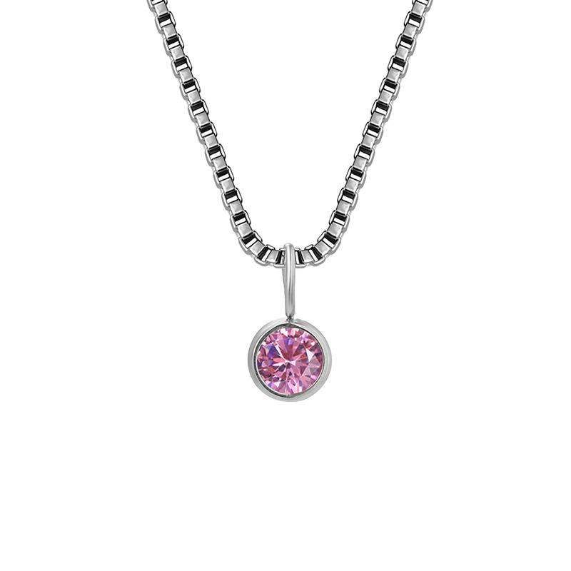 Trends Box Chain Birthstone Necklace