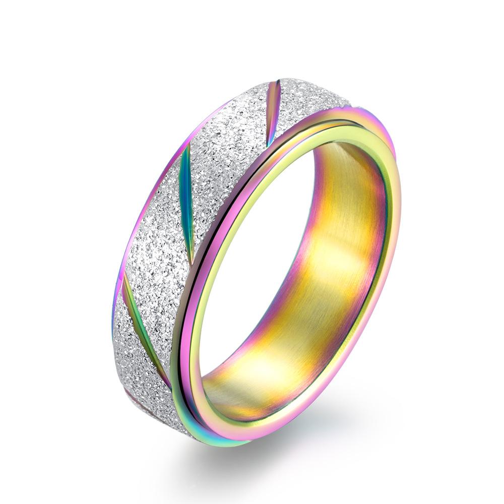 Brushed Flower Spinner Stainless Steel Ring