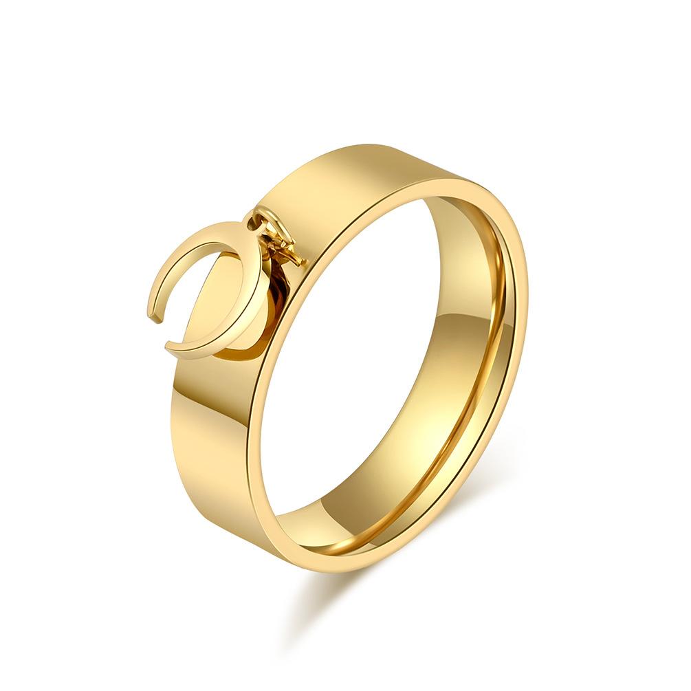 Polished Stainless Steel Blank Ring with Cross Charm