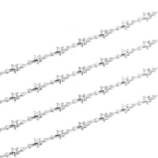 Stainless Steel 5mm Star Link Chain - By the Meter