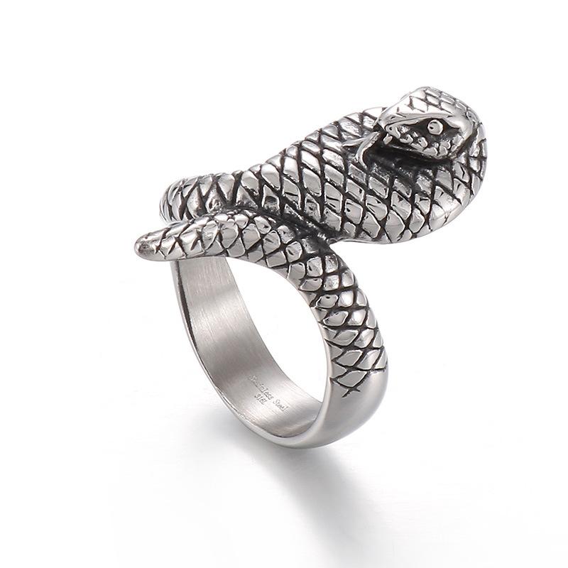 Stainless Steel Punk Snake Ring