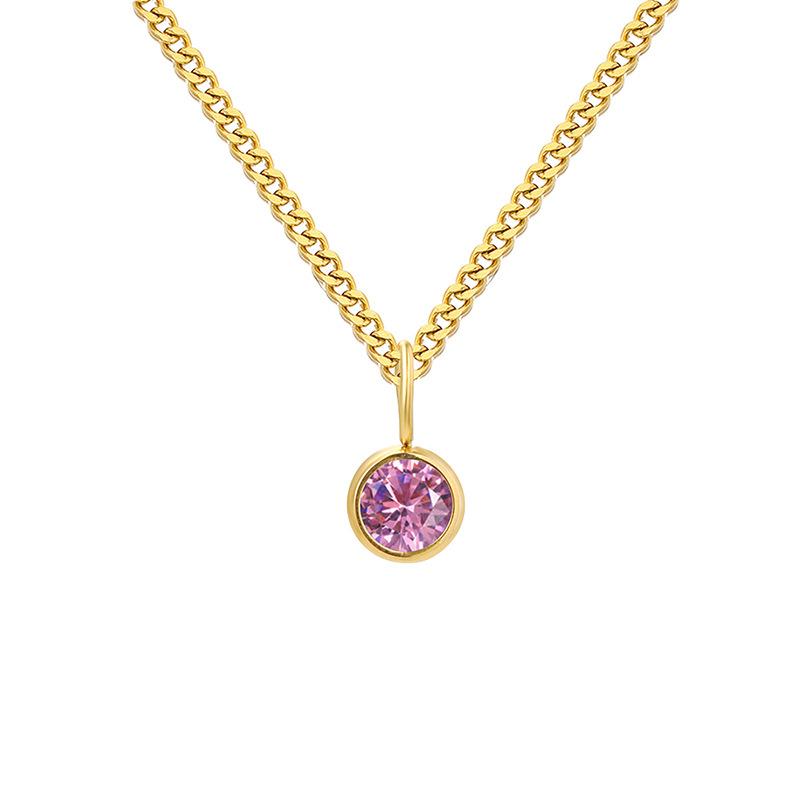 Curb Chain Birthstone Necklace