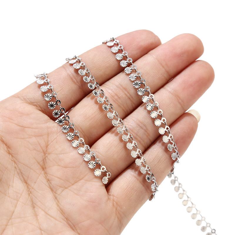 6mm Stainless Steel Flower Anklet Chain - By the Meter