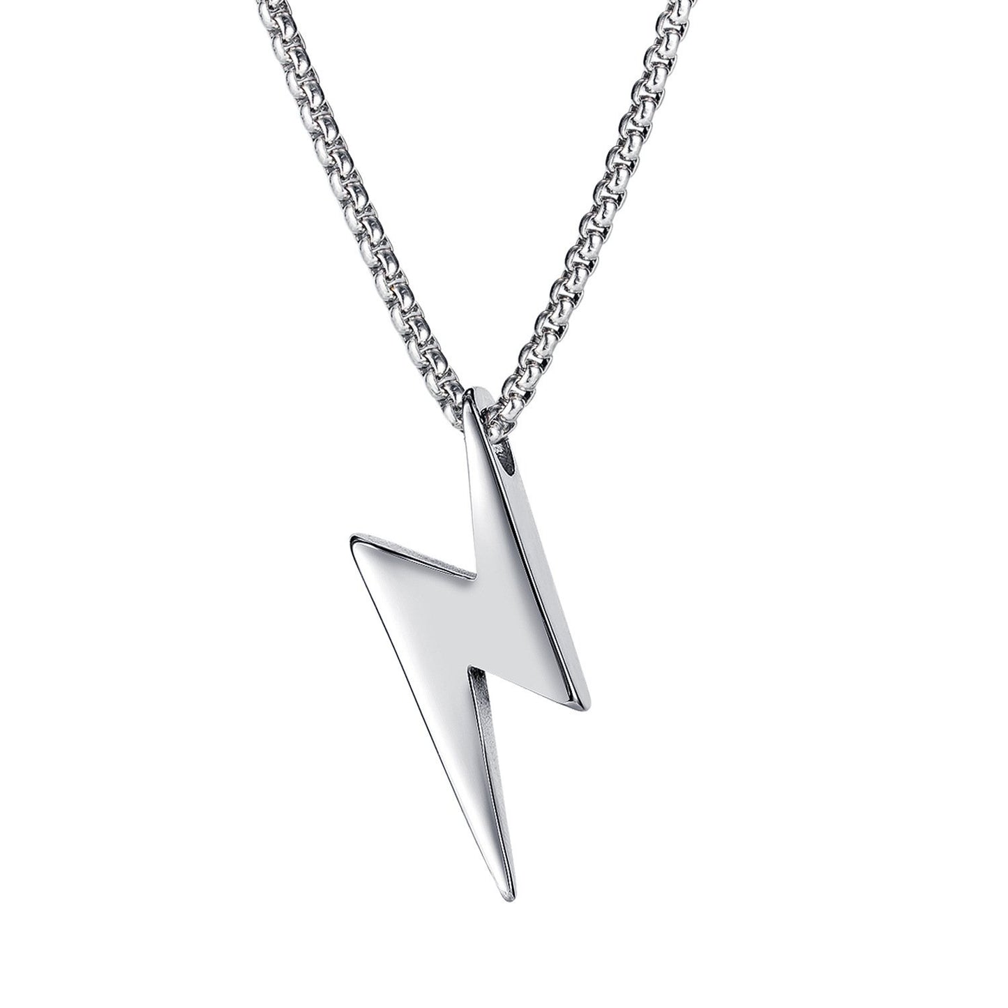 Stainless Steel Lightning Pattern Role Chain Necklace