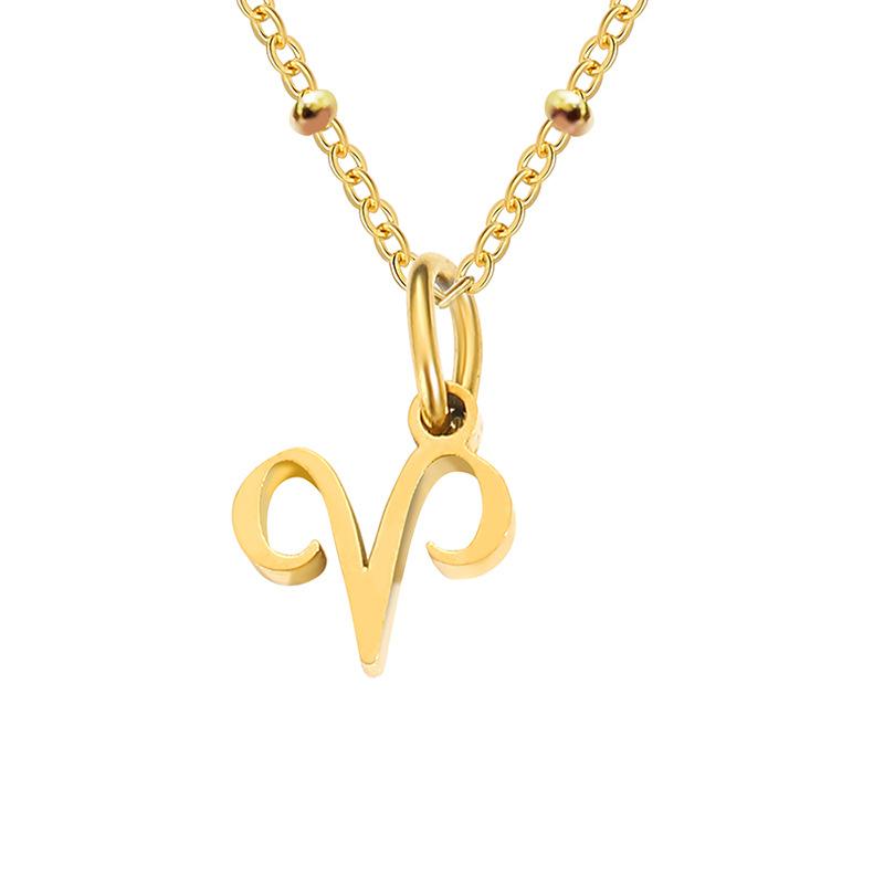Stainless Steel Ball Chain Zodiac Necklace