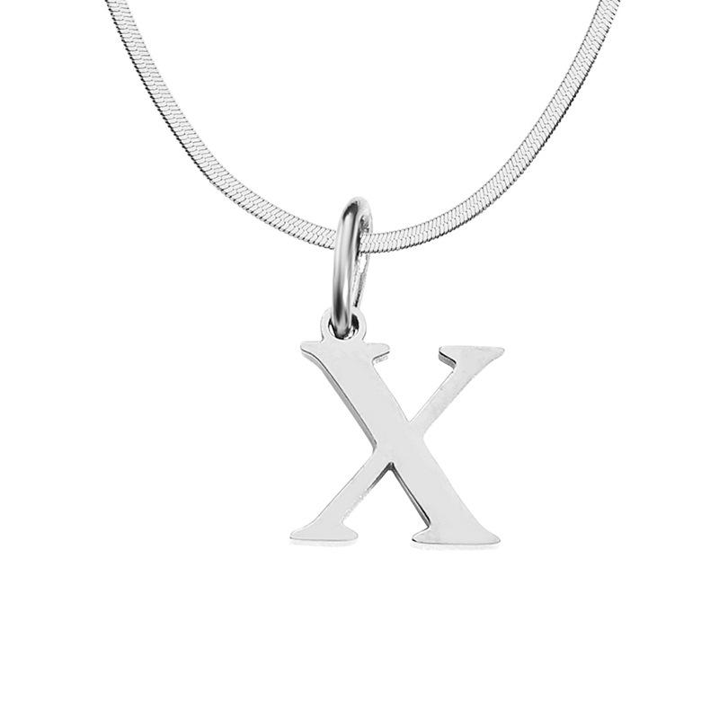 Stainless Steel Snake Chain Letter Choker