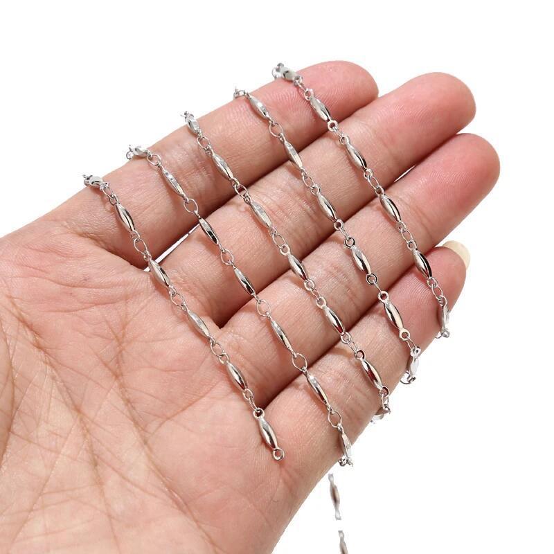 2mm Width Stainless Steel Bar Link Chain - By the Meter