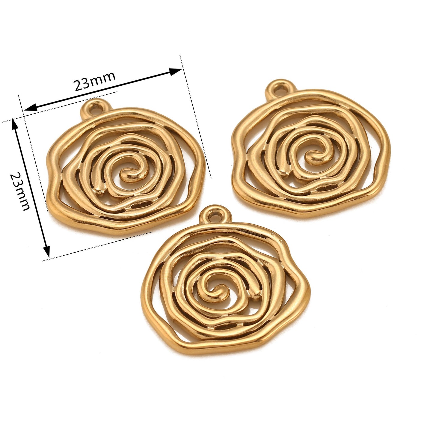 Pendentif multi-cercle creux irrégulier