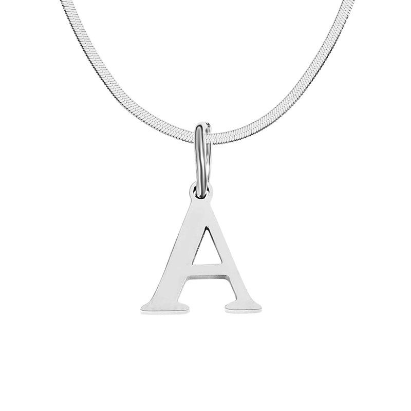 Stainless Steel Snake Chain Letter Choker
