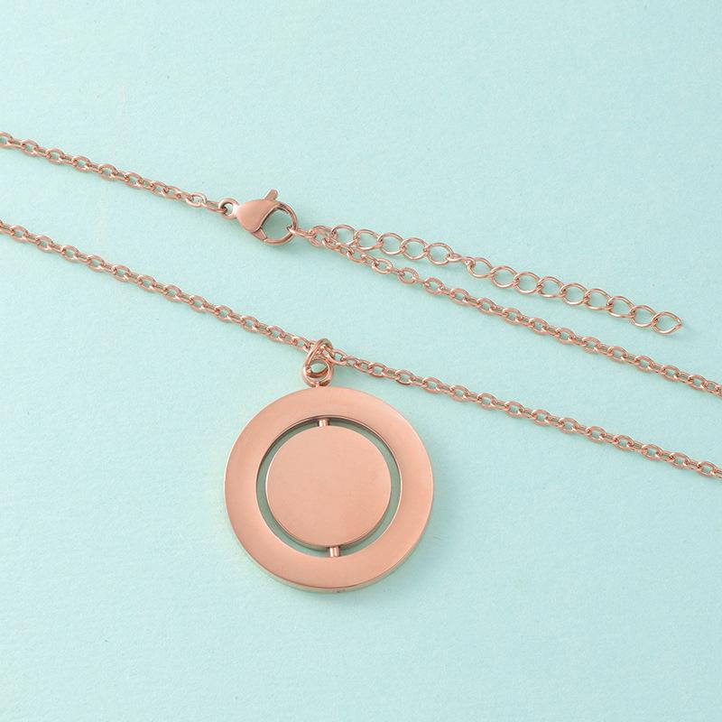 Rotatable Round Pendant Blank Necklace