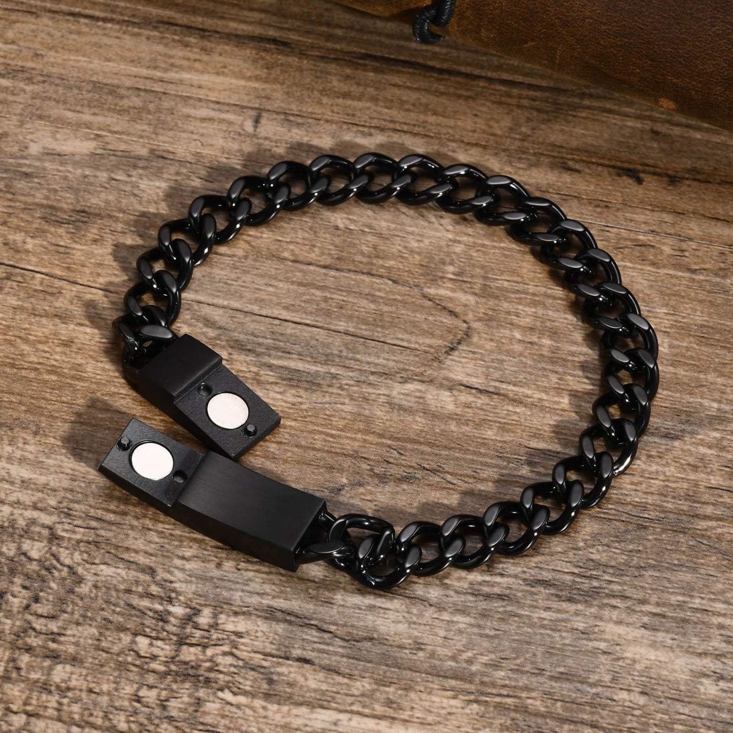 Stainless Steel Cuban Chain Magnetic Blank Bracelet