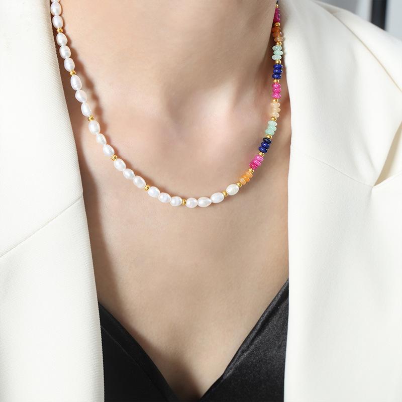 Freshwater Pearl Rainbow Beads Necklace