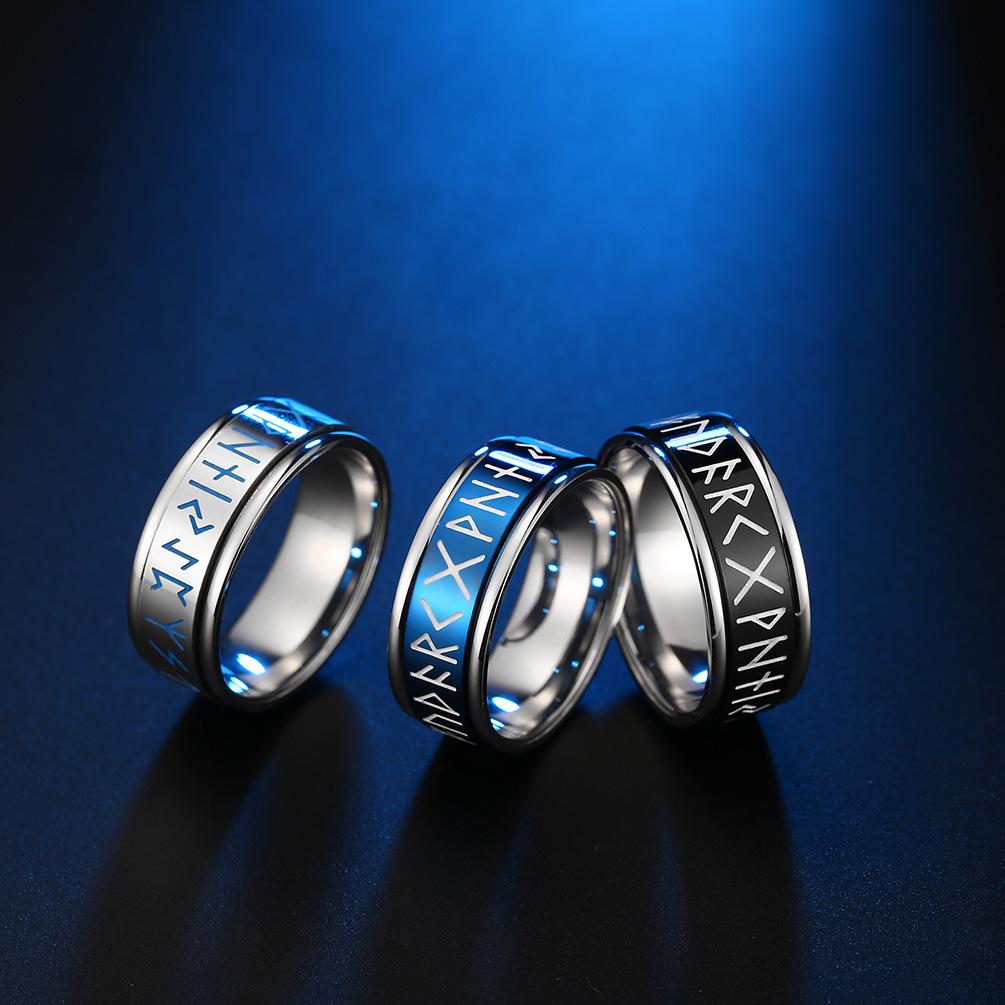 Stainless Steel Spinner Religious Viking Ring