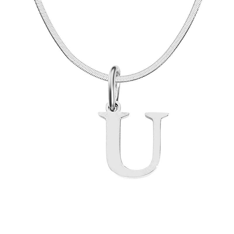Stainless Steel Snake Chain Letter Choker