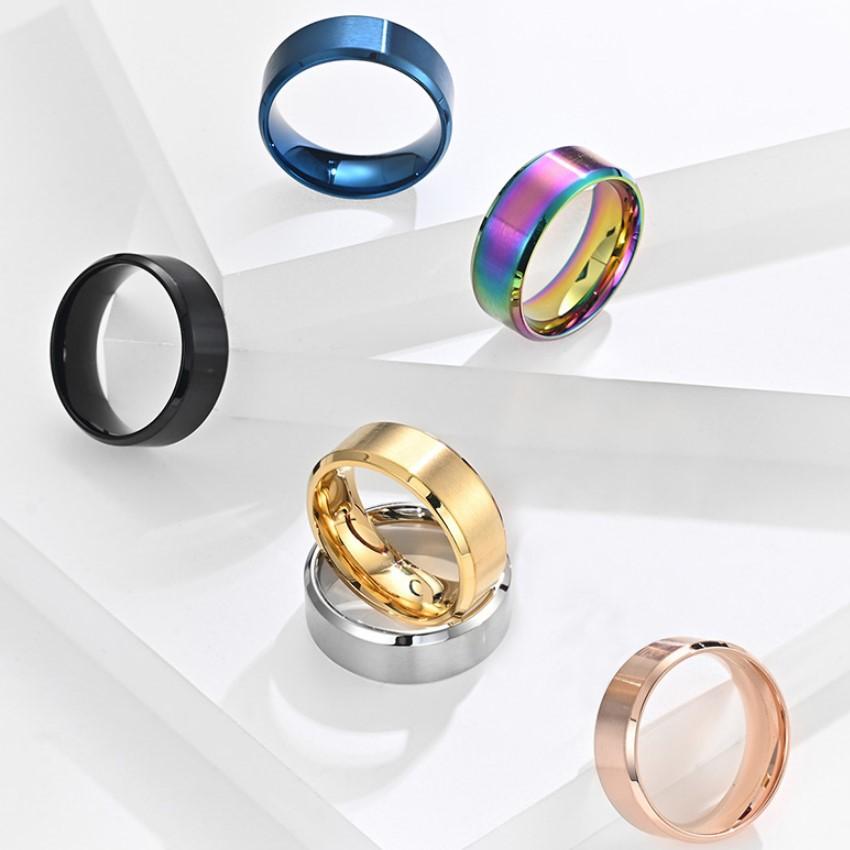 Polished Bend Inward Stainless Steel Blank Ring