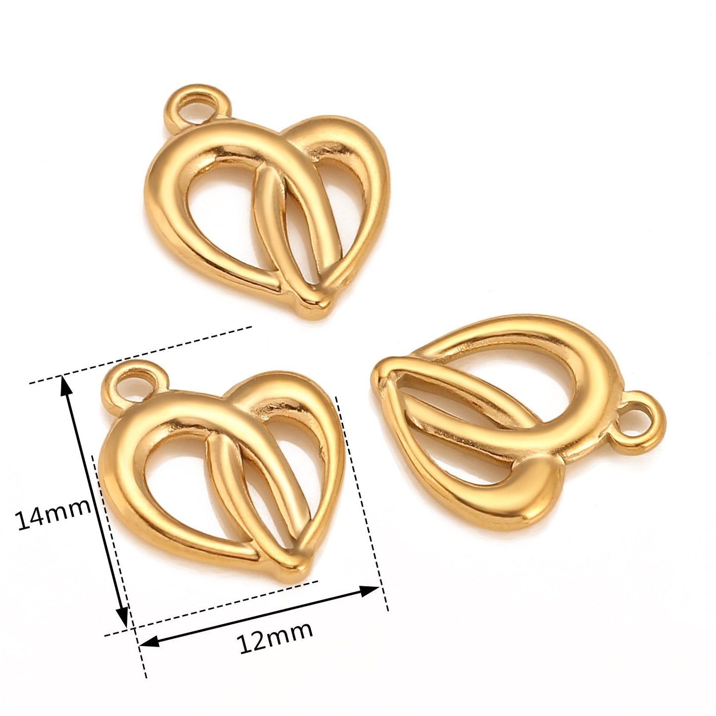 Stainless Steel Double Heart Pendant