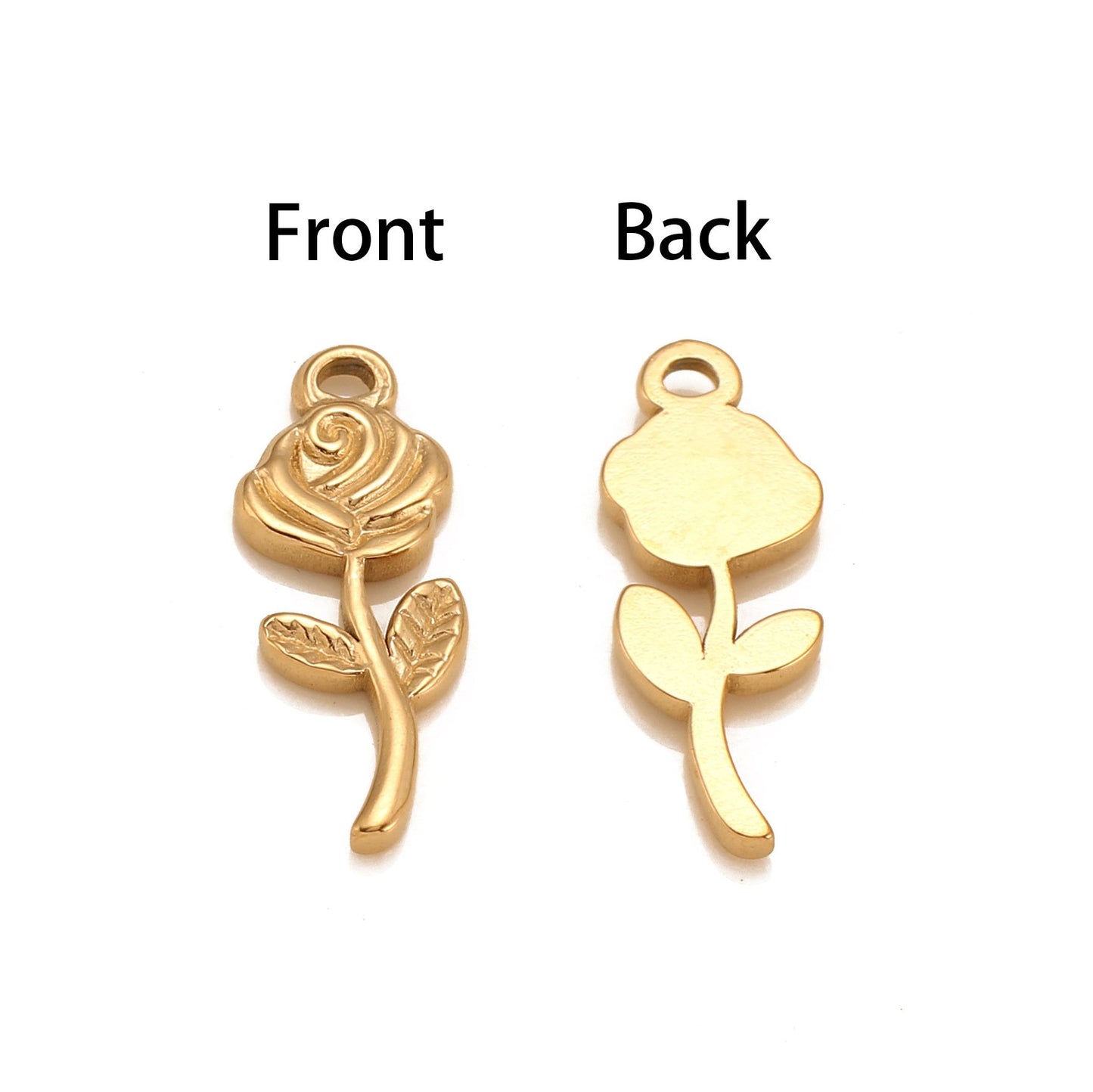 Pendentif en acier inoxydable avec rose