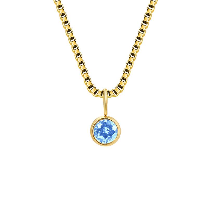 Trends Box Chain Birthstone Necklace