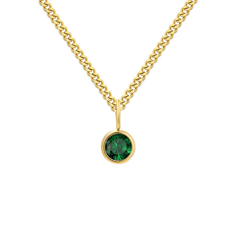 Curb Chain Birthstone Necklace