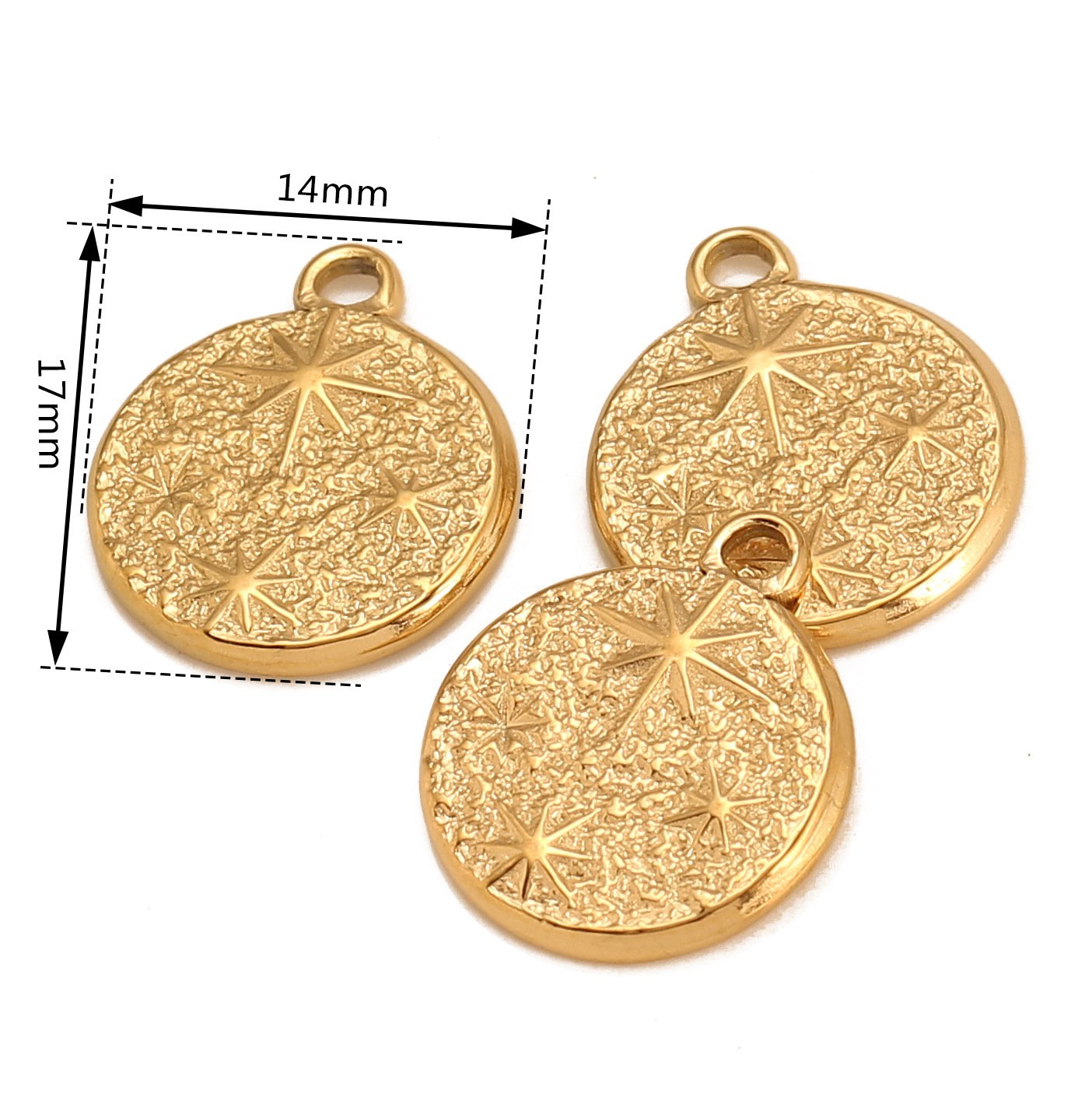 Stainless Steel Irregular Round Star Pendant
