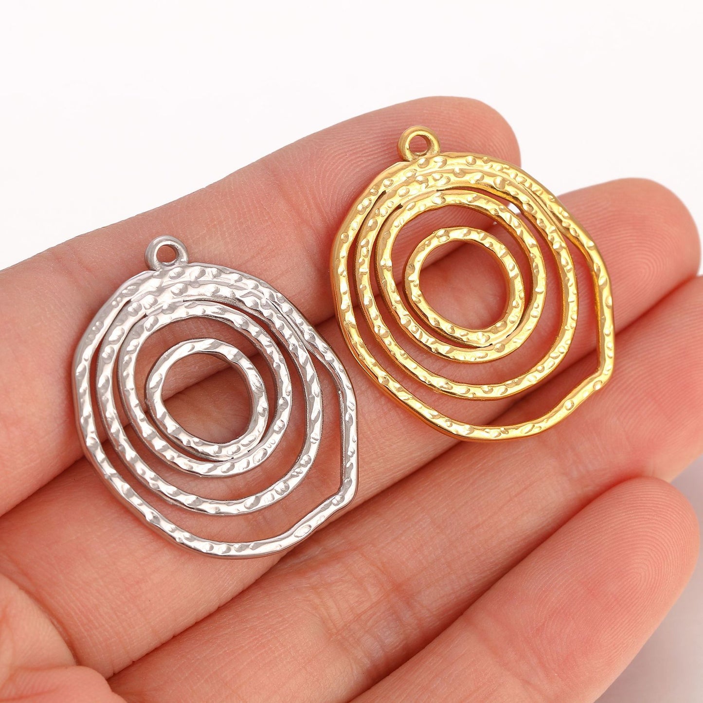 Stainless Steel Irregular Oval Pendant