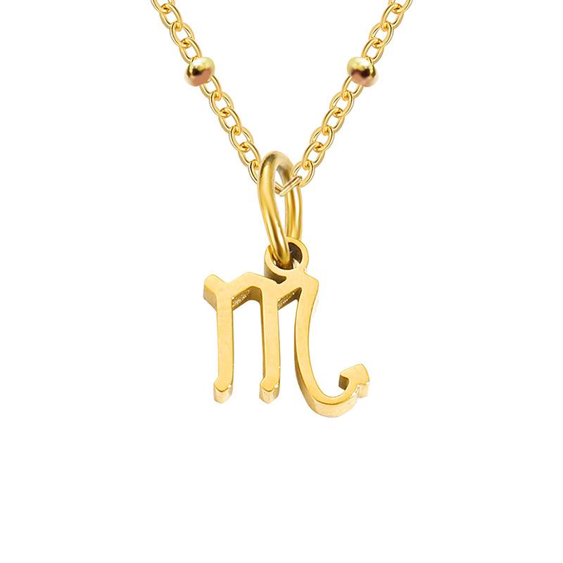 Stainless Steel Ball Chain Zodiac Necklace