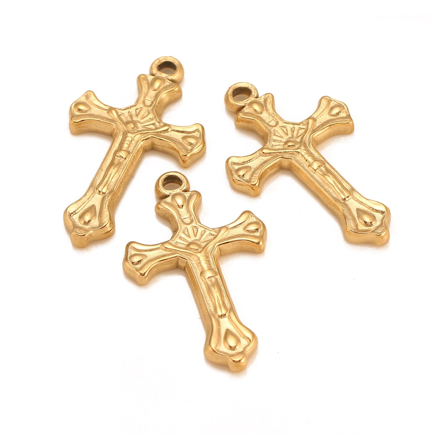 Pendentif croix rétro en acier inoxydable