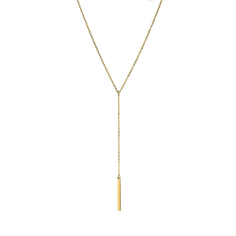 Stainless Steel Y-Shape Lariat Necklace