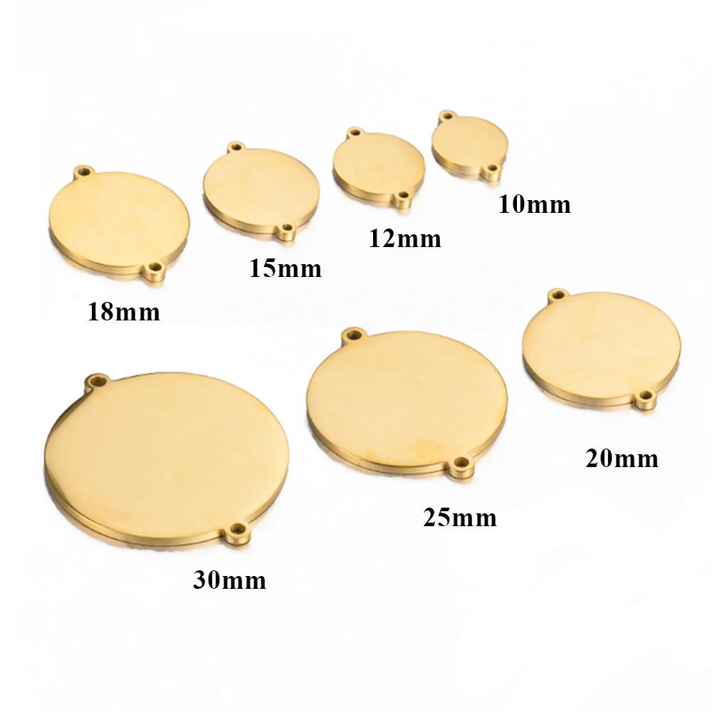 Stainless Steel Outer Double Hole Blank Circle Pendant