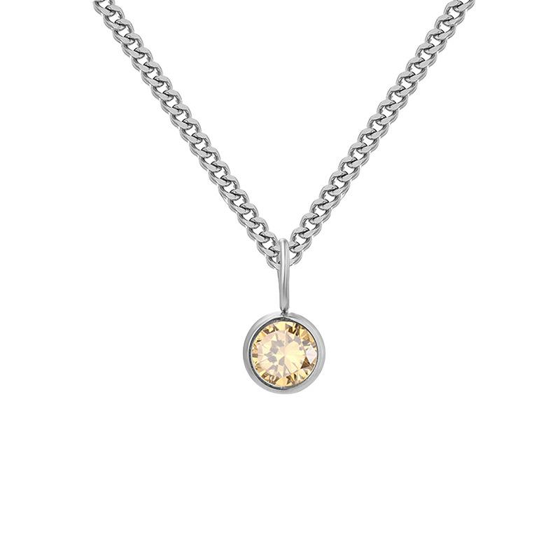 Curb Chain Birthstone Necklace