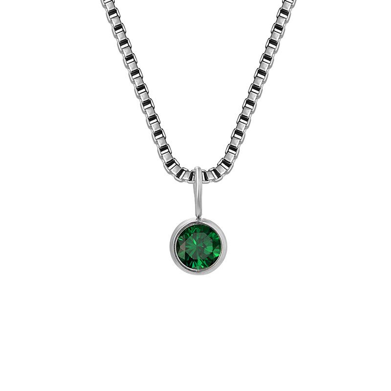 Trends Box Chain Birthstone Necklace
