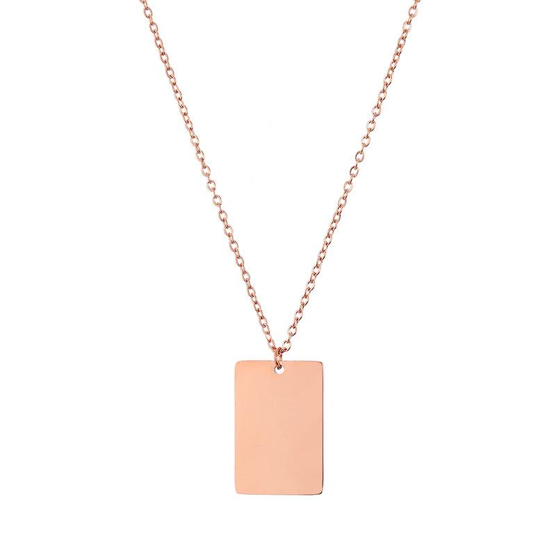 Stainless Steel 18x12mm Square Blank Necklace